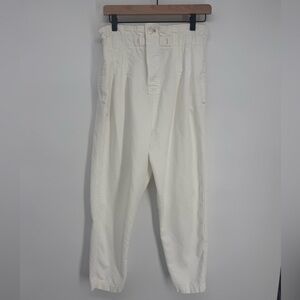 Free People Ivory Paperbag Waist Jogger Pants Size S